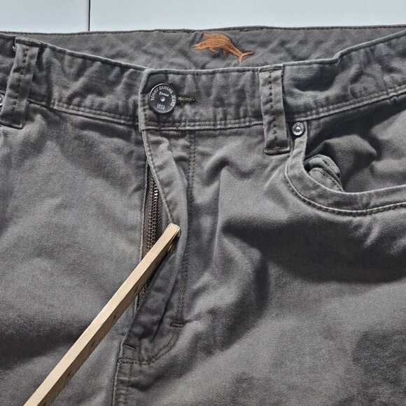 Tommy Bahama Pants Mens 38x34 Gray Cotton Pockets Stretch Preppy Embroidery Logo - Picture 9 of 15